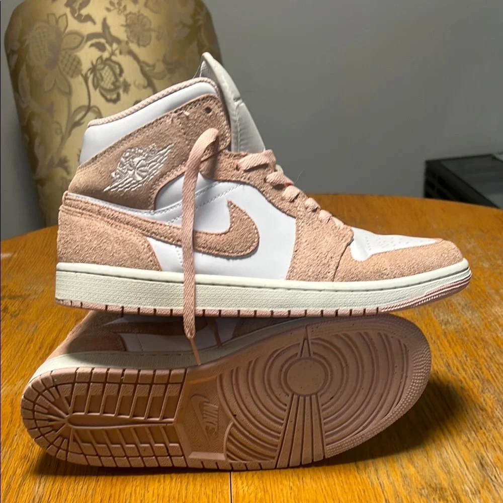 Jordan men’s  High-Top Sneakers - Tan and White